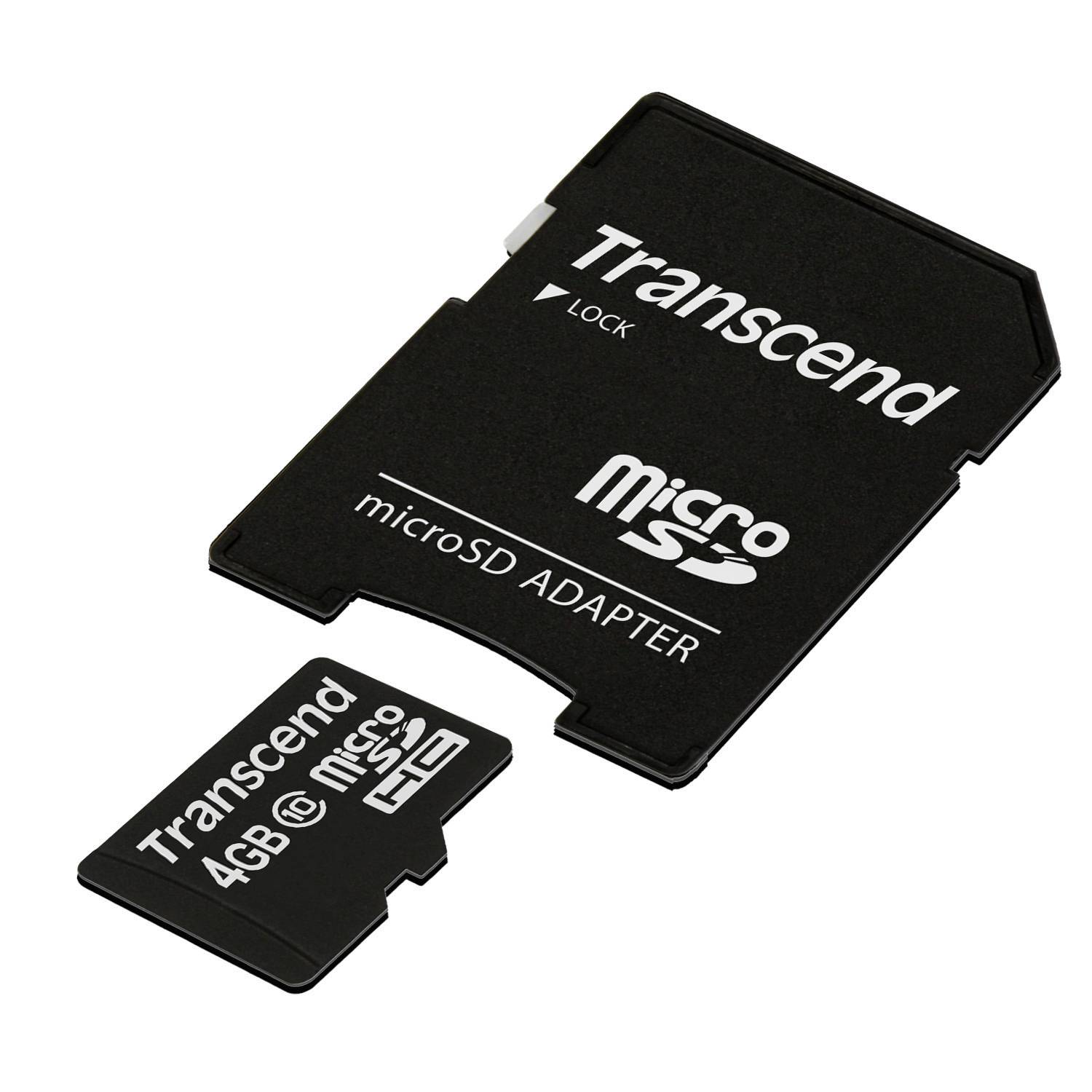 Transcend Premium microSDHC-Karte Industrial 4 GB Class 10 inkl. SD-Adapter
