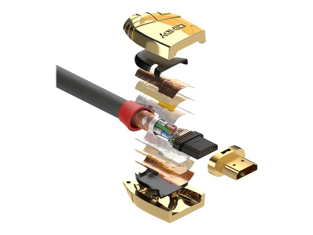 LINDY HDMI Anschlusskabel HDMI-A Stecker, HDMI-A Stecker 20.00 m Grau 37868 HDMI-Kabel
