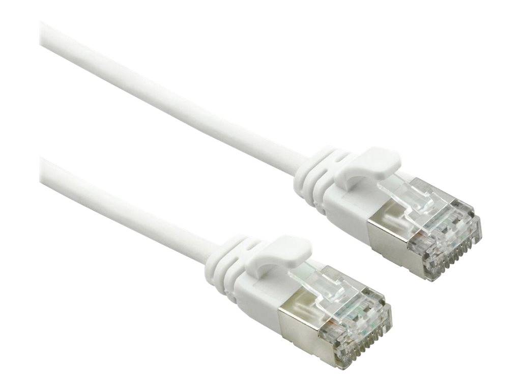 ROLINE U/FTP DataCenter Kabel Kat.7, LSOH, mit RJ45 Steckern (500 MHz / Class EA), slim, weiß, 2 m