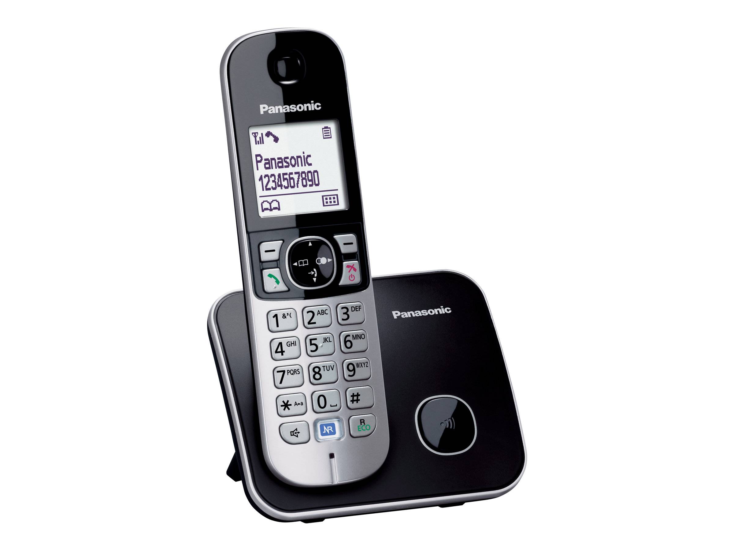 Panasonic KX-TG6811 DECT, GAP Schnurloses Telefon analog Freisprechen Silber, Grau