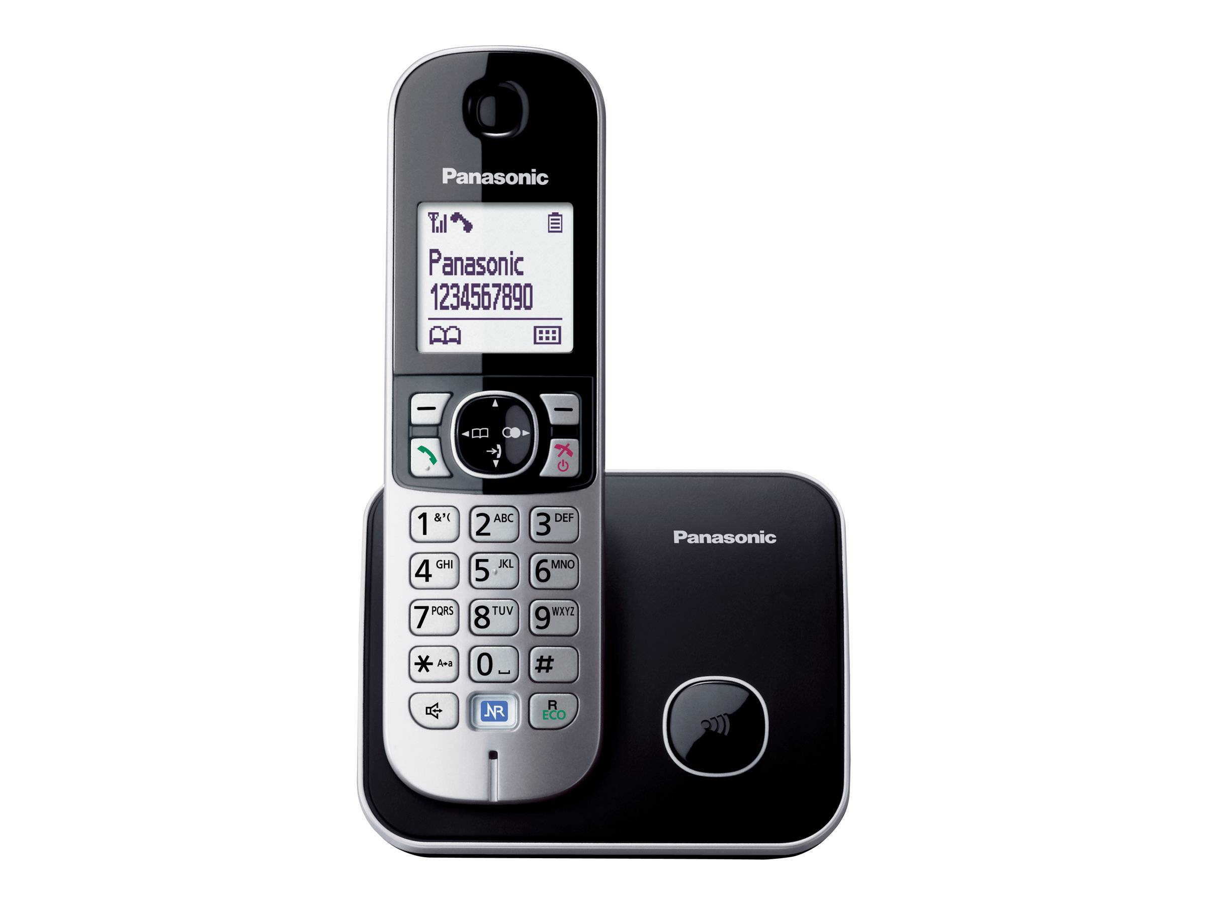 Panasonic KX-TG6811 DECT, GAP Schnurloses Telefon analog Freisprechen Silber, Grau