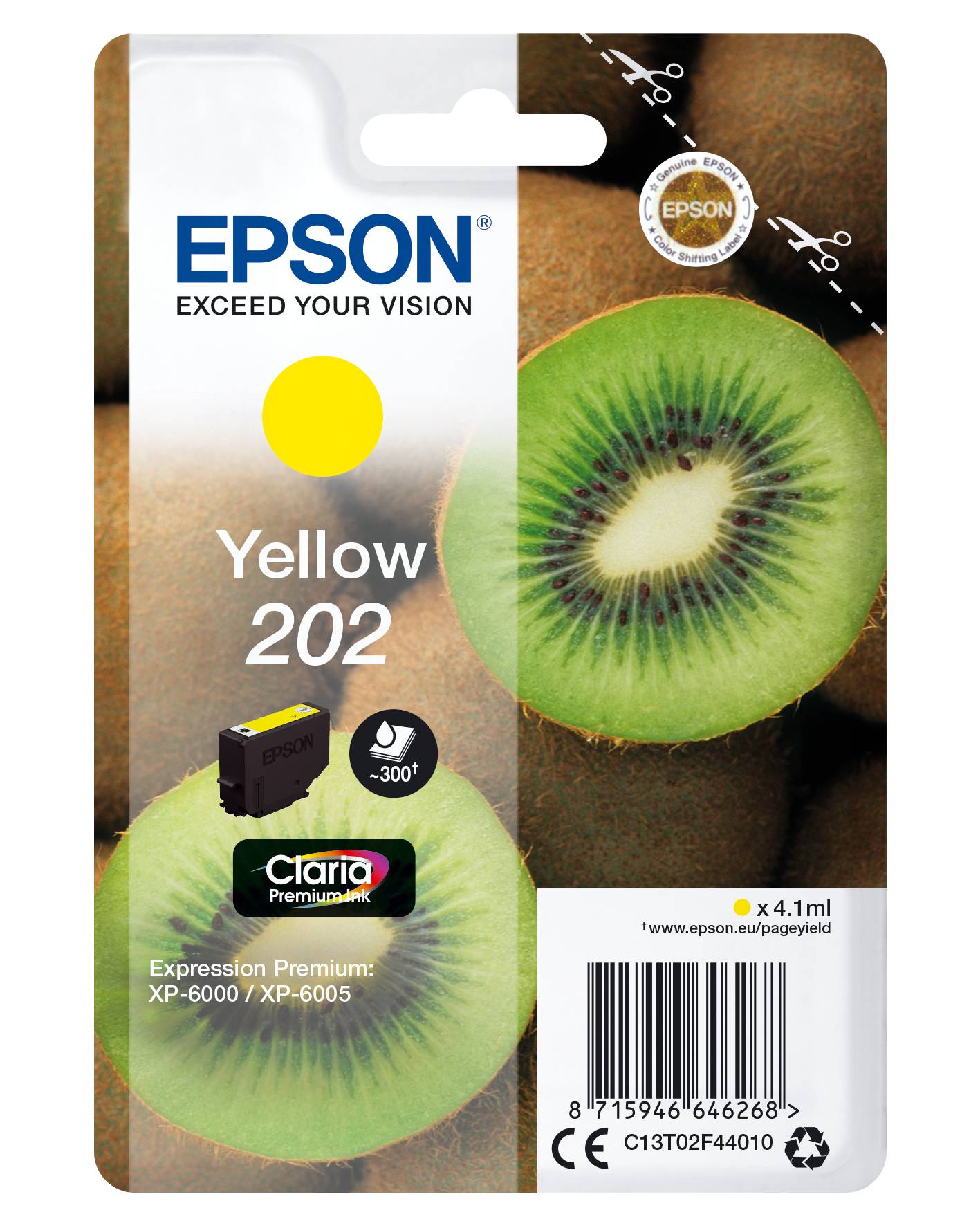Epson Druckerpatrone T02F4, 202 Original Gelb C13T02F44010