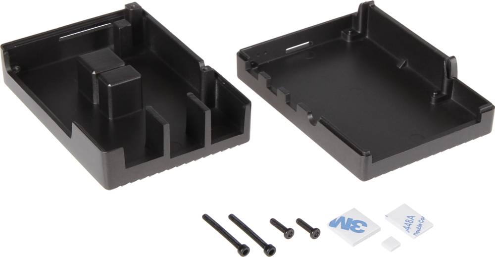 Joy-it rb-alucaseP4+08 SBC-Gehäuse Passend für (Entwicklungskits): Raspberry Pi® inkl. passiven Kühler Schwarz