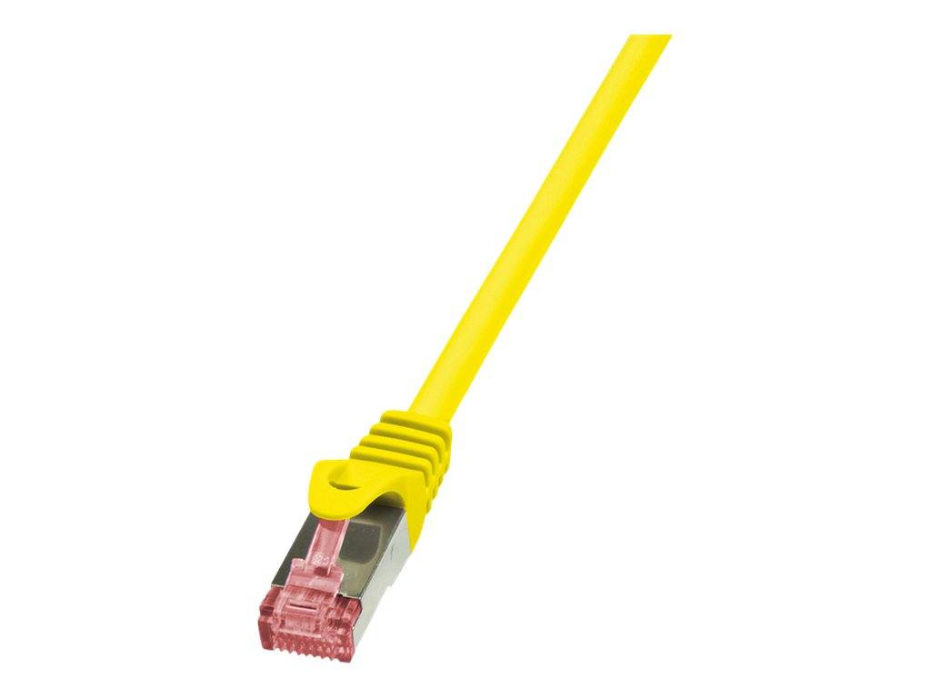 LogiLink CQ2047S RJ45 Netzwerkkabel, Patchkabel CAT 6 S/FTP 1.50 m Gelb Flammwidrig, mit Rastnasenschutz 1 St.