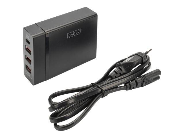 Digitus DA-10195 USB-Ladegerät 72 W Steckdose Ausgangsstrom (max.) 10200 mA USB-C®, USB-A Anzahl Ausgänge: 4 x USB Power Delivery (USB-PD)