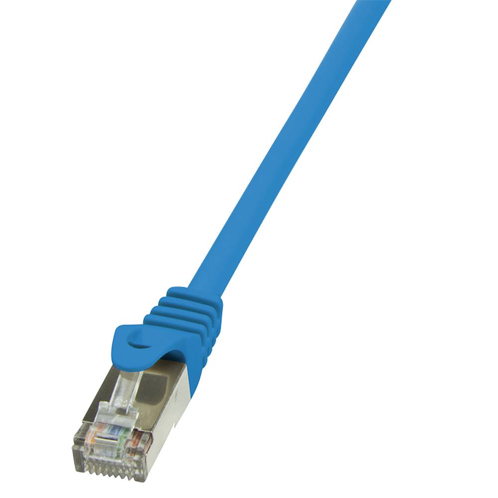 LogiLink CP1056S RJ45 Netzwerkkabel, Patchkabel CAT 5e F/UTP 2.00 m Blau mit Rastnasenschutz 1 St.