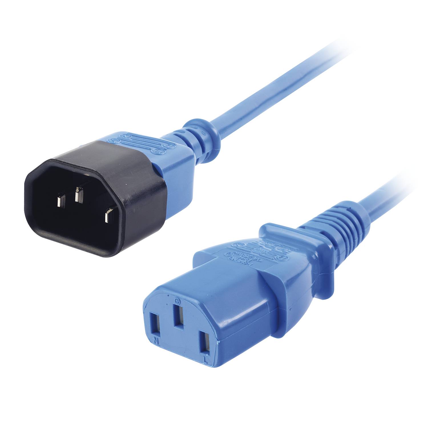 LINDY Strom Verlängerungskabel [1x Kaltgeräte-Stecker C14 - 1x Kaltgeräte-Buchse C13] 1.00 m Blau