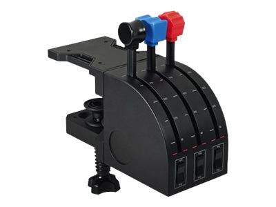 Logitech Gaming Saitek Pro Flight Throttle Quadrant PZ45 Flugsimulator-Controller USB PC Schwarz Schraubbefestigung