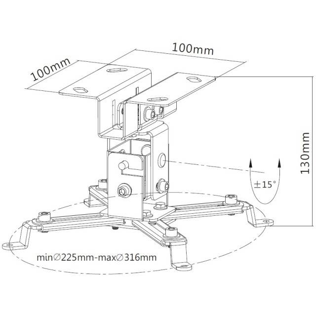TECHly - Klammer - für Projektor - Stahl - Silber