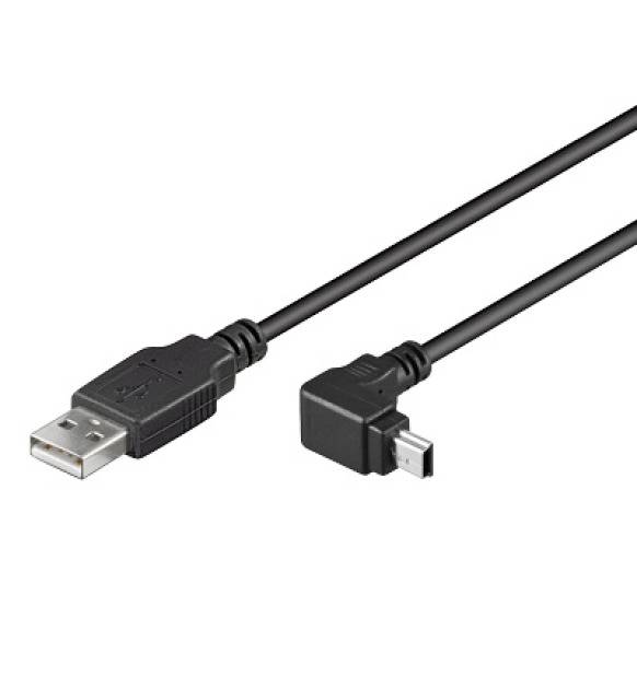 Techly USB 2.0 Kabel, A-Stecker auf Mini-B-Stecker, 1.8m, sw