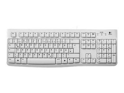 Logitech K120 Keyboard USB Tastatur Deutsch, QWERTZ Weiß Spritzwassergeschützt
