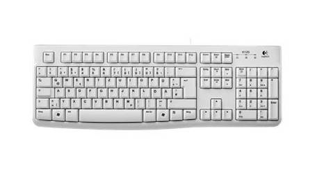 Logitech K120 Keyboard USB Tastatur Deutsch, QWERTZ Weiß Spritzwassergeschützt