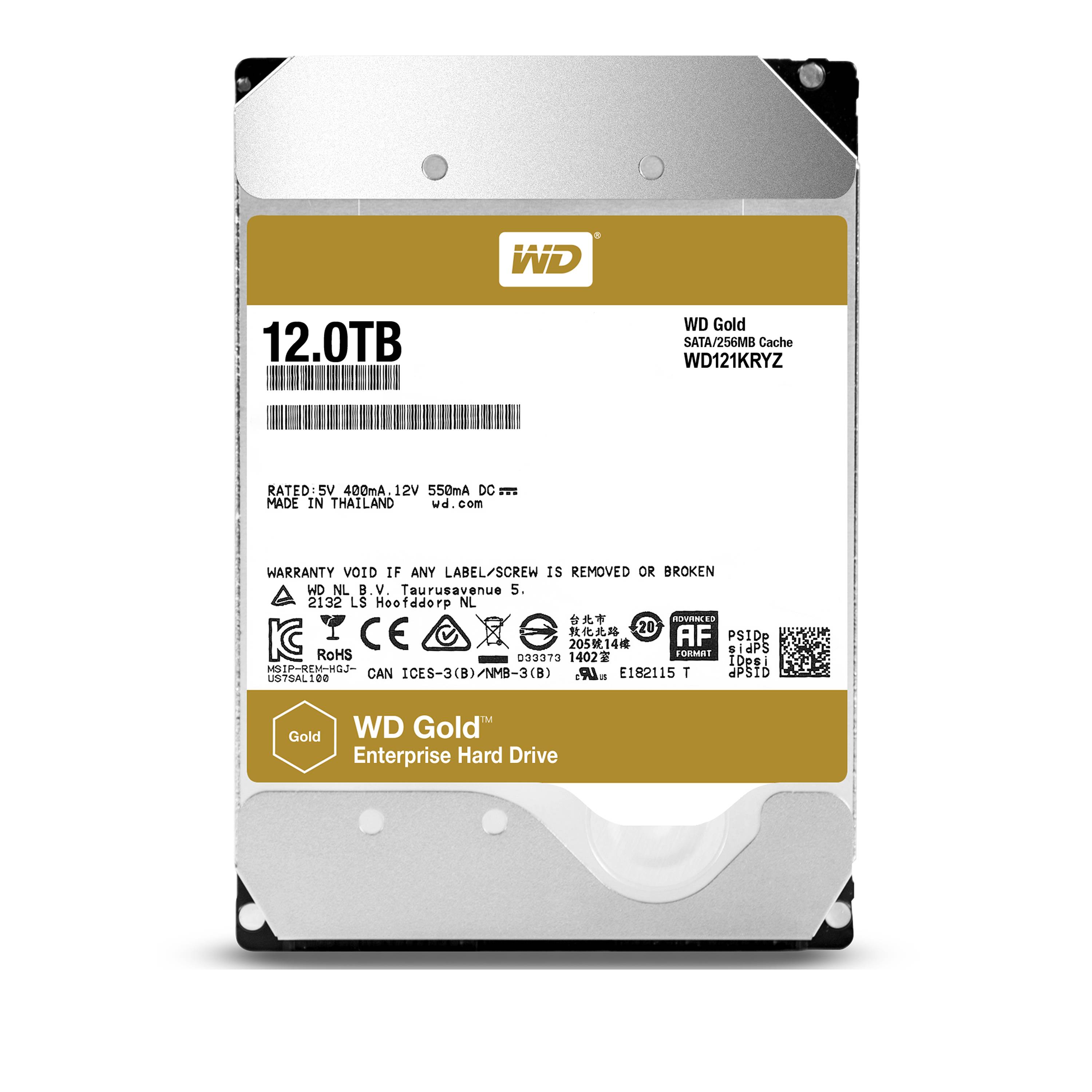Western Digital Gold™ 12 TB Interne Festplatte 8.9 cm (3.5 Zoll) SATA III WD121KRYZ Bulk