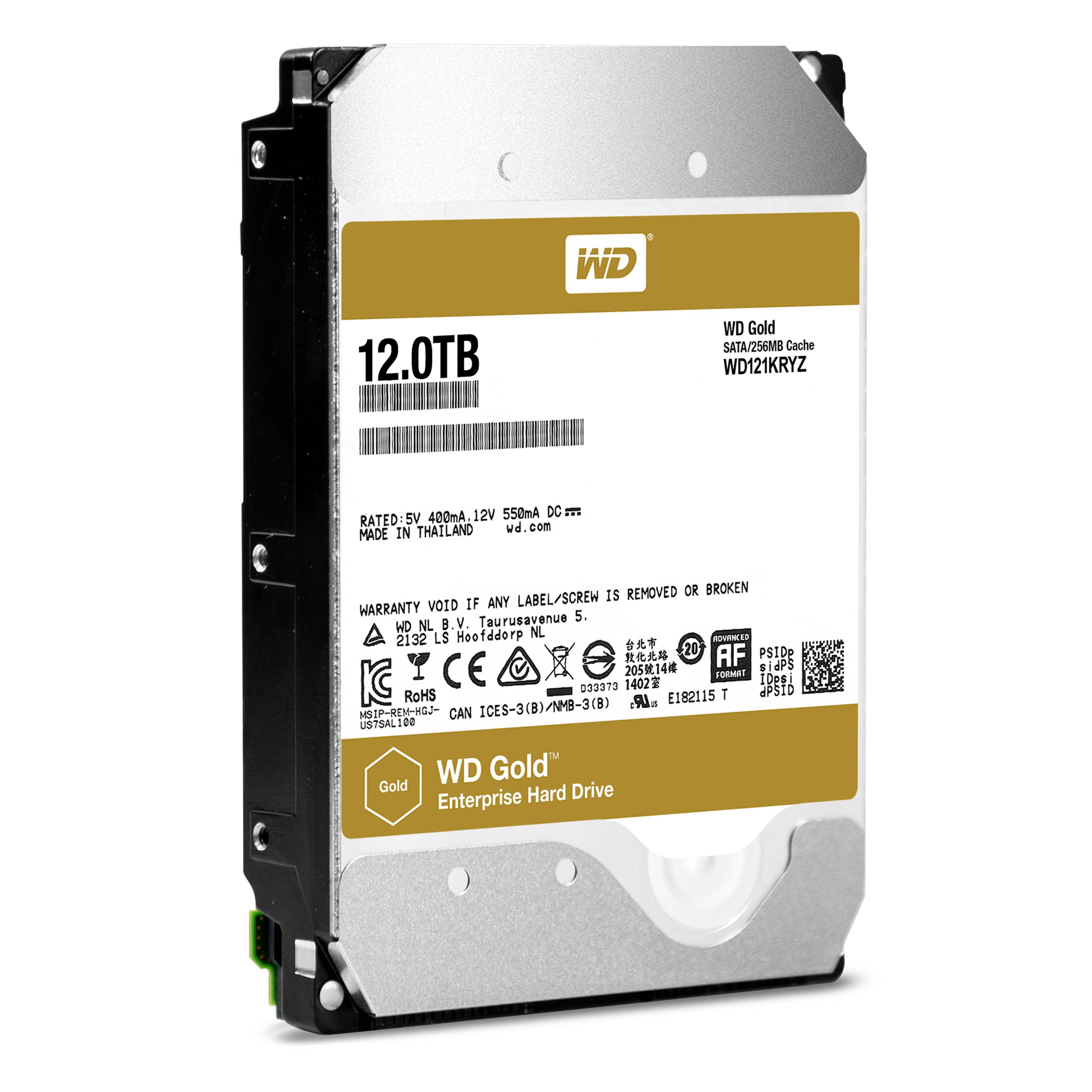 Western Digital Gold™ 12 TB Interne Festplatte 8.9 cm (3.5 Zoll) SATA III WD121KRYZ Bulk
