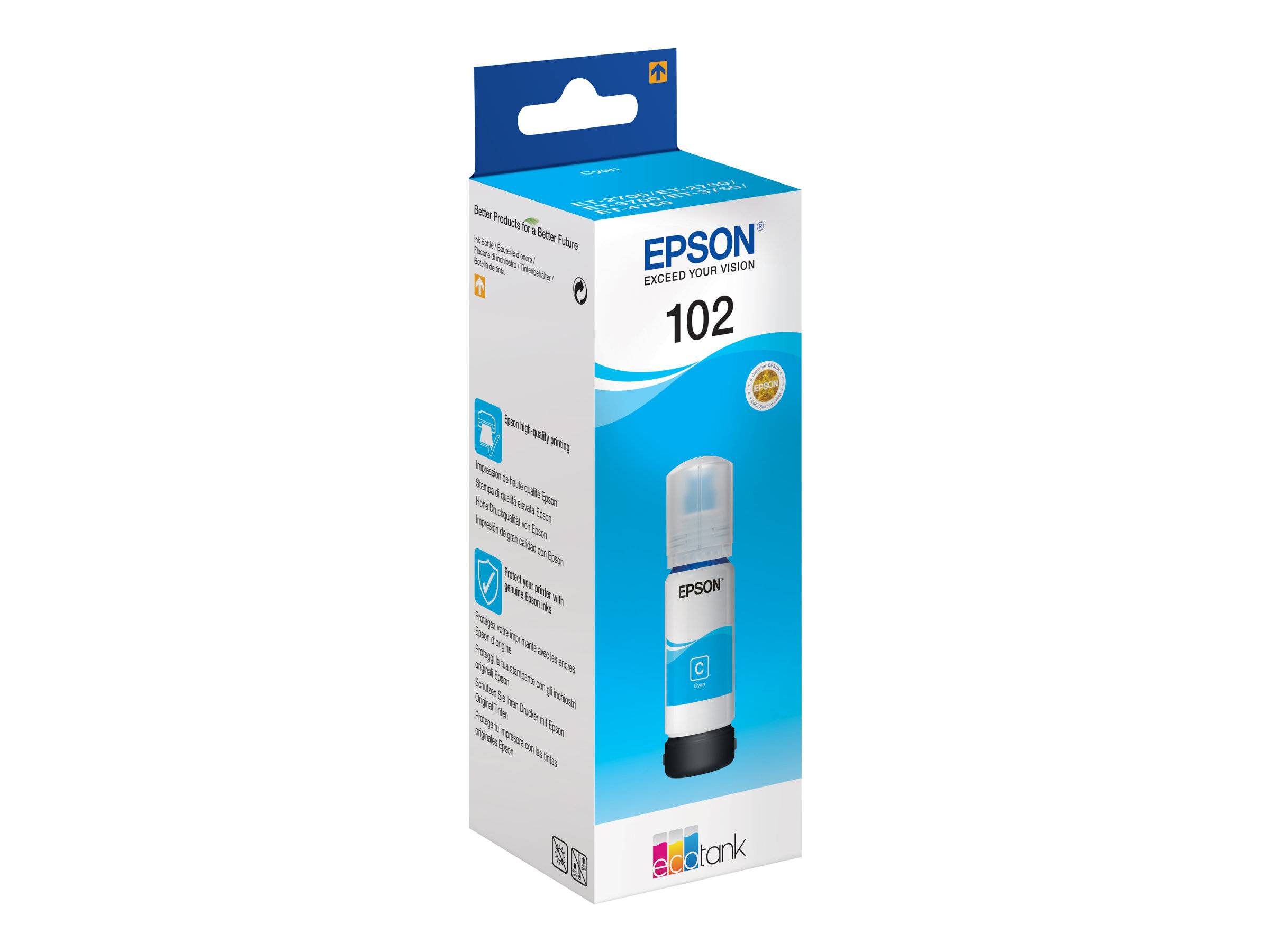 Epson C13T03R240 102 EcoTank Nachfülltinte Original Epson Cyan 70 ml