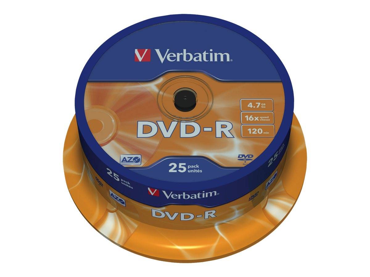 Verbatim - 25 x DVD-R - 4.7 GB 16x - mattsilber
