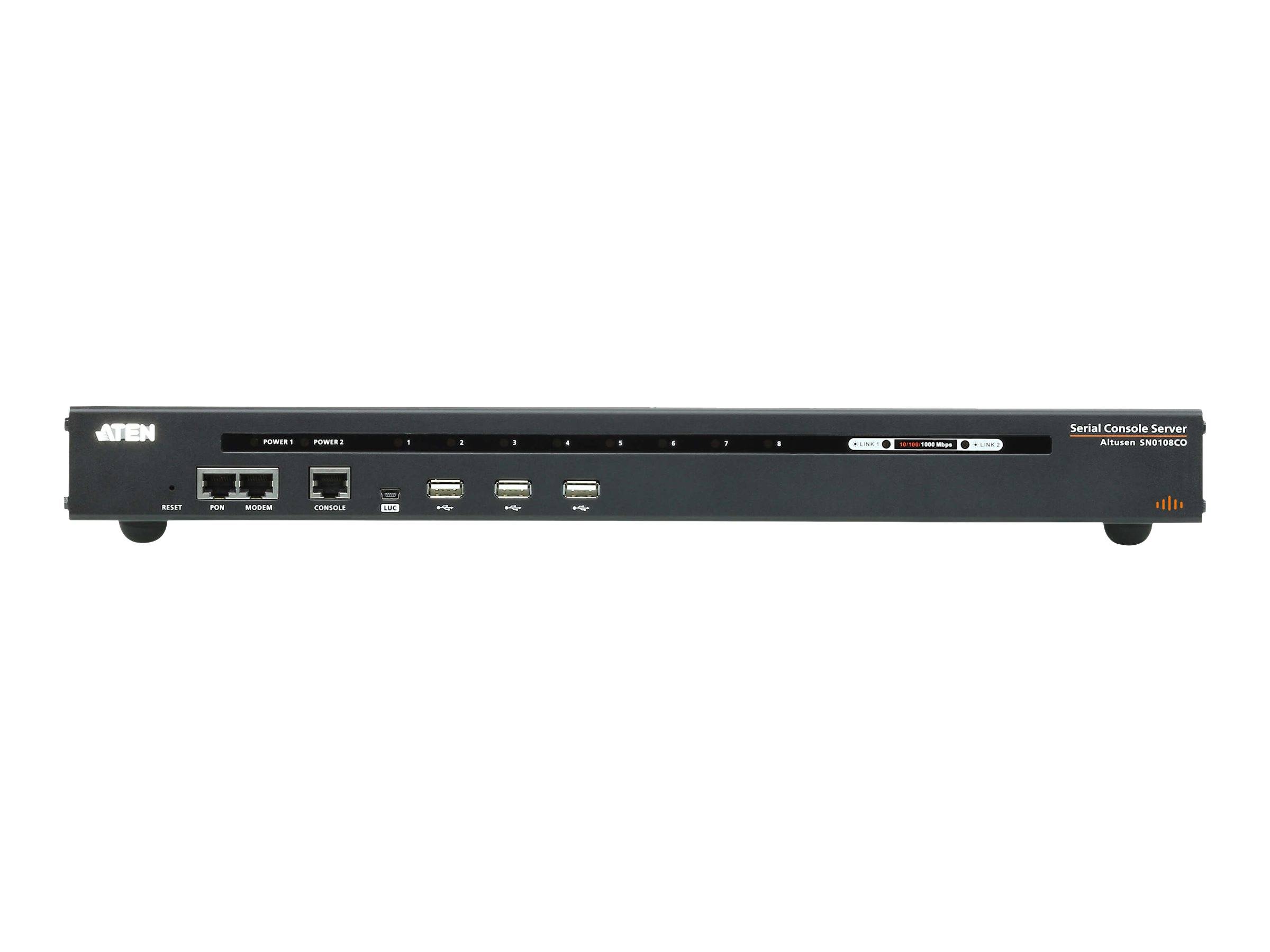 ATEN SN0108CO 8-Port Serieller Konsolen Server mit Dual-Strom/LAN
