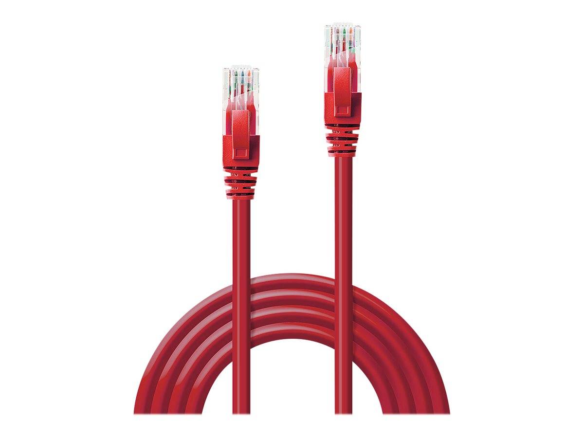 LINDY 48037 RJ45 Patchkabel CAT 6 U/UTP 10.00 m Rot 1 St.