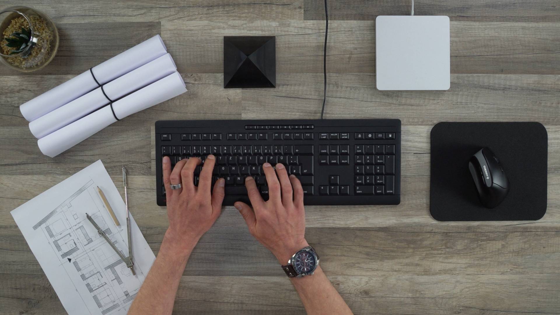 CHERRY Stream USB Tastatur Schweiz, QWERTZ Schwarz