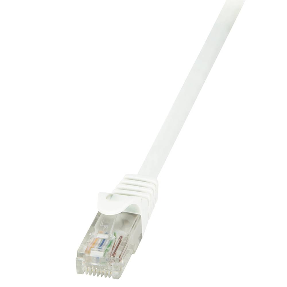 LogiLink CP2051U RJ45 Netzwerkkabel, Patchkabel CAT 6 U/UTP 2.00 m Weiß mit Rastnasenschutz 1 St.