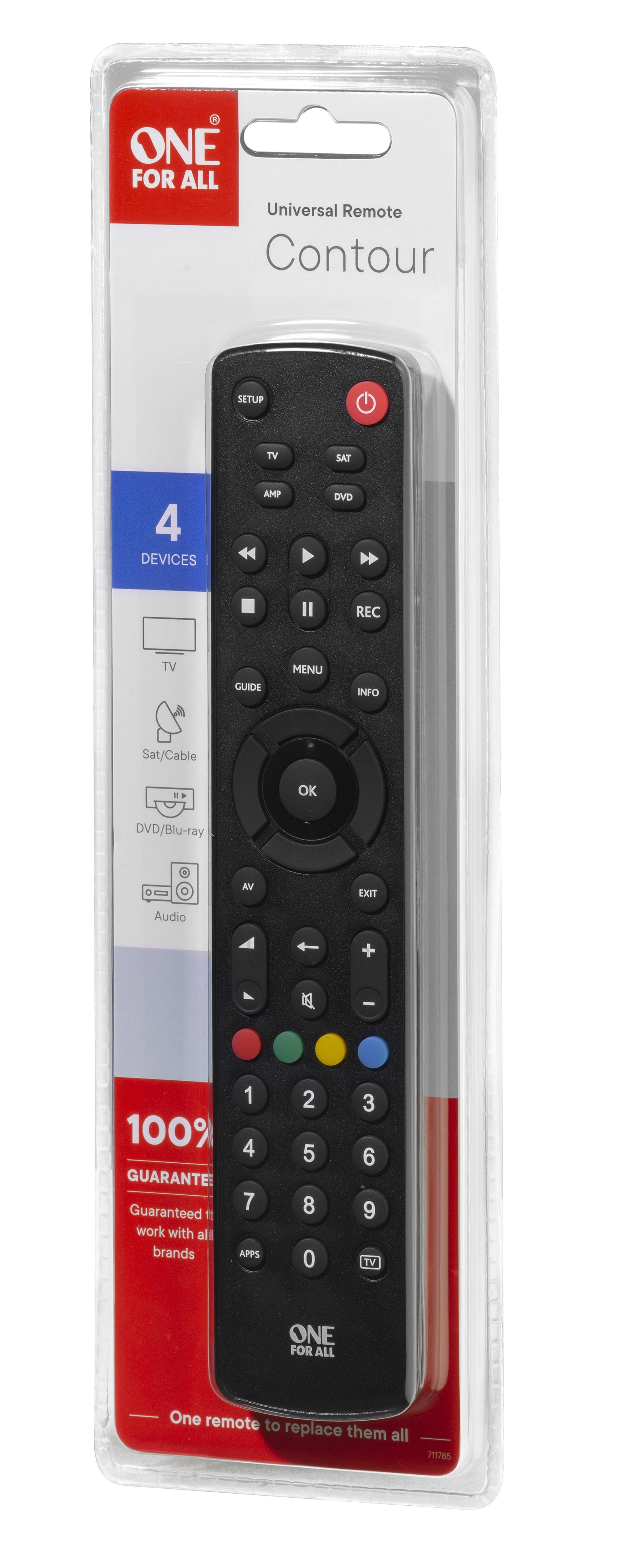 One For All 4 URC 1240 Universal Fernbedienung Schwarz