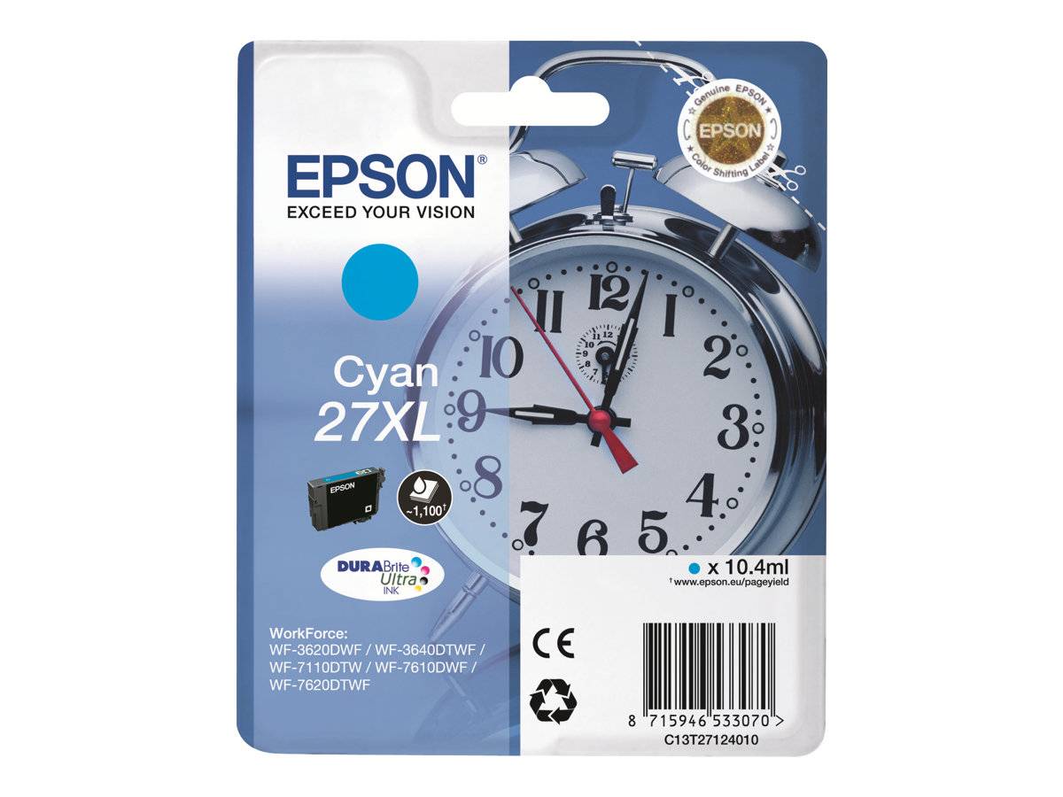 Epson Druckerpatrone T2712, 27XL Original Cyan C13T27124010