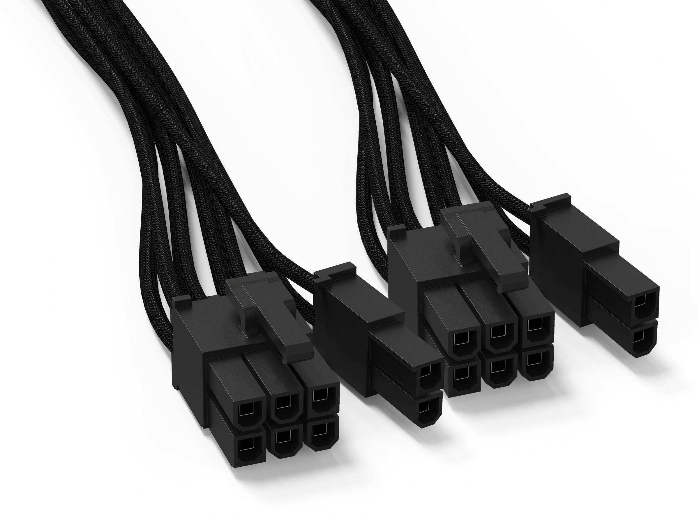 BeQuiet Computer, Strom Kabel [2x ATX-Stecker 8pol. (6+2) - 1x 12 PIN-Stecker (Netzteil)] 0.60 m Schwarz
