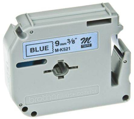 Schriftband Brother M M-K521 Bandfarbe: Blau Schriftfarbe:Schwarz 9 mm 8 m