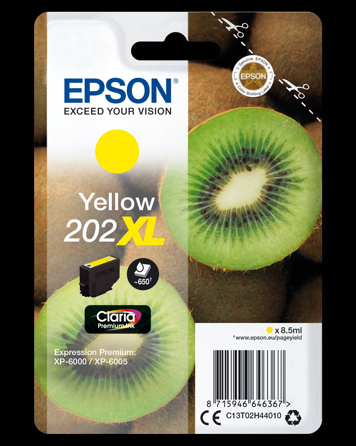 Epson Druckerpatrone T02H4, 202XL Original Gelb C13T02H44010