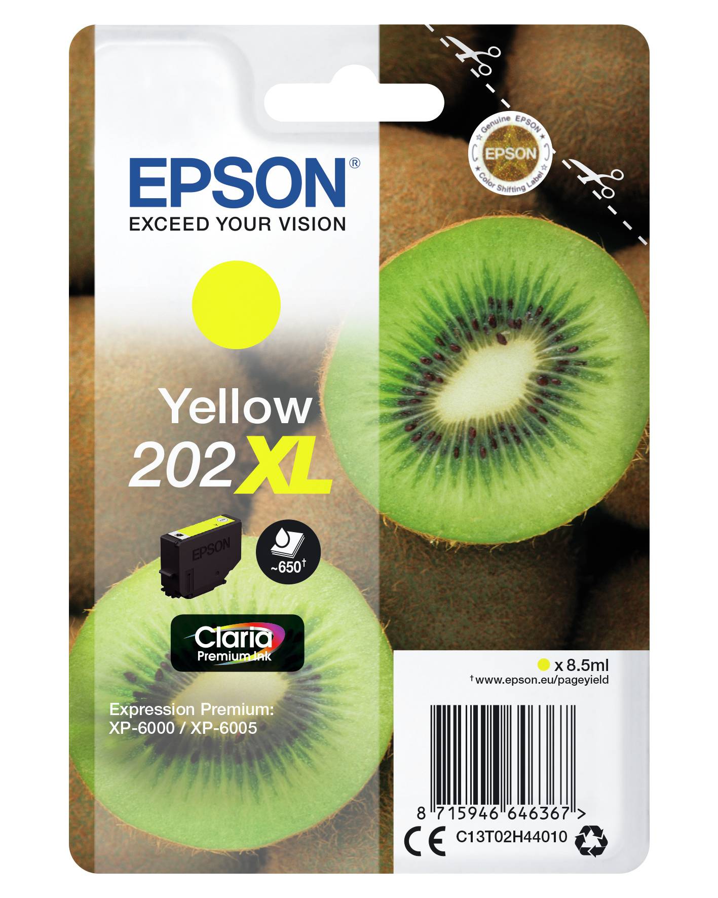 Epson Druckerpatrone T02H4, 202XL Original Gelb C13T02H44010