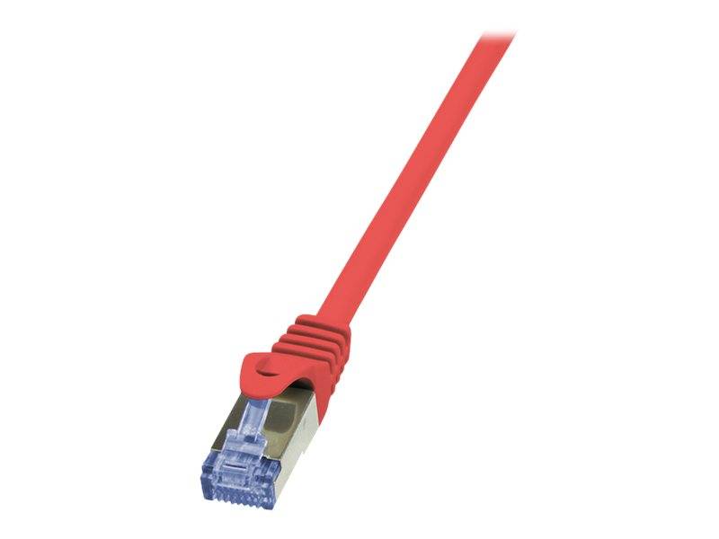 LogiLink CQ3034S RJ45 Netzwerkkabel, Patchkabel CAT 6a S/FTP 1.00 m Rot Flammwidrig, mit Rastnasenschutz 1 St.