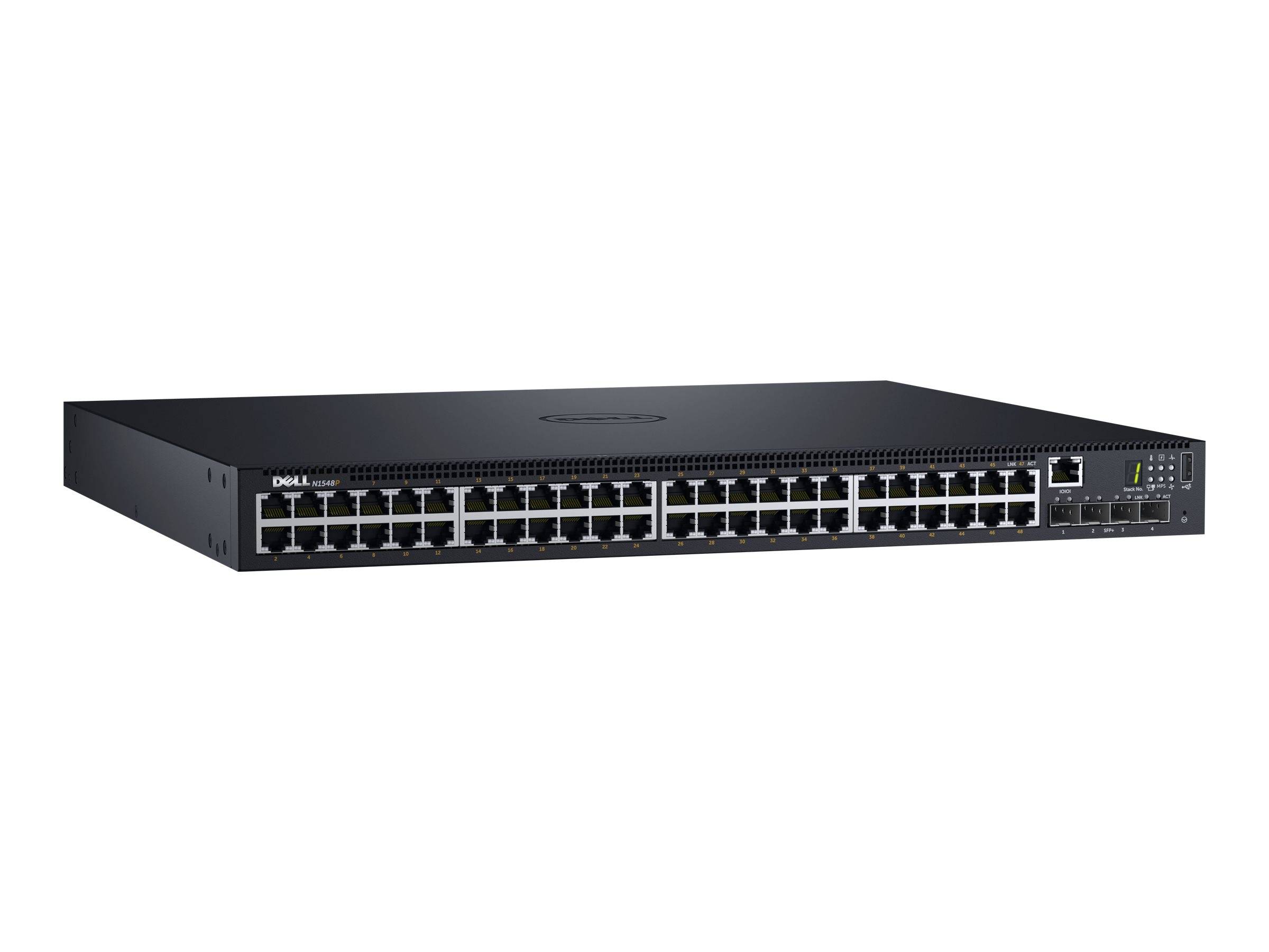 Dell Networking N1548P - Switch - L2+ - managed - 48 x 10/100/1000 + 4 x 10 Gigabit SFP+ - Luftstrom von vorne nach hint