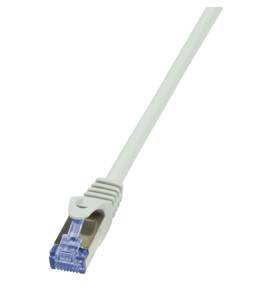 LogiLink CQ4052S RJ45 Netzwerkkabel, Patchkabel S/FTP 2.00 m Grau vergoldete Steckkontakte, Flammwidrig, mit Rastnasenschutz 1 St.