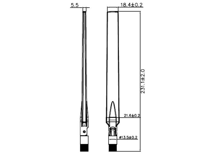 Delock 88899 WLAN Stab-Antenne 7 dB 2.4 GHz, 5 GHz