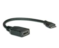 VALUE HDMI High Speed Kabel mit Ethernet, BU - Mini ST, 0,15 m