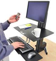 Ergotron WorkFit-S 1fach Monitor-Tischhalterung 25,4 cm (10") - 61,0 cm (24") Schwarz, Aluminium (poliert) Höhenverstellbar, Tastaturablage