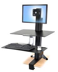 Ergotron WorkFit-S 1fach Monitor-Tischhalterung 25,4 cm (10") - 61,0 cm (24") Schwarz, Aluminium (poliert) Höhenverstellbar, Tastaturablage