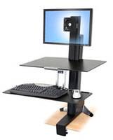 Ergotron WorkFit-S 1fach Monitor-Tischhalterung 25,4 cm (10") - 61,0 cm (24") Schwarz, Aluminium (poliert) Höhenverstellbar, Tastaturablage