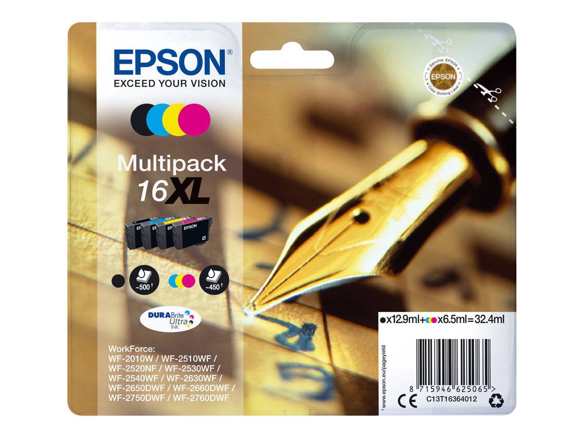 Epson 16XL Multipack - 4er-Pack - XL - Schwarz, Gelb, Cyan, Magenta - Original -