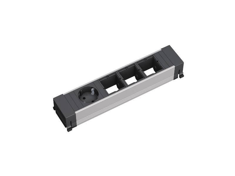 Bachmann 909.002 Steckdosenleiste Silber, Schwarz Schutzkontakt 1St.