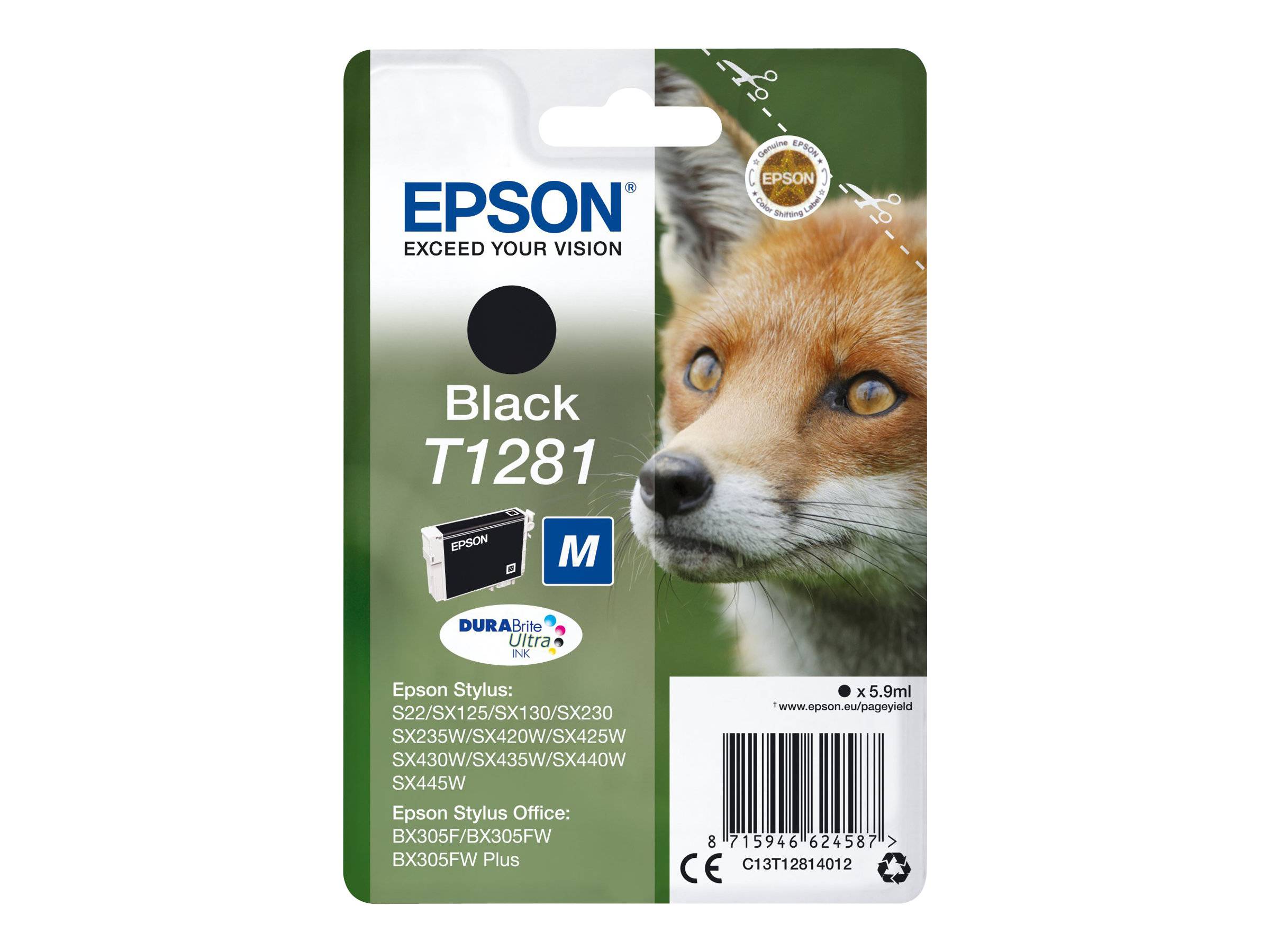 Epson Druckerpatrone T1281 Original Schwarz C13T12814012