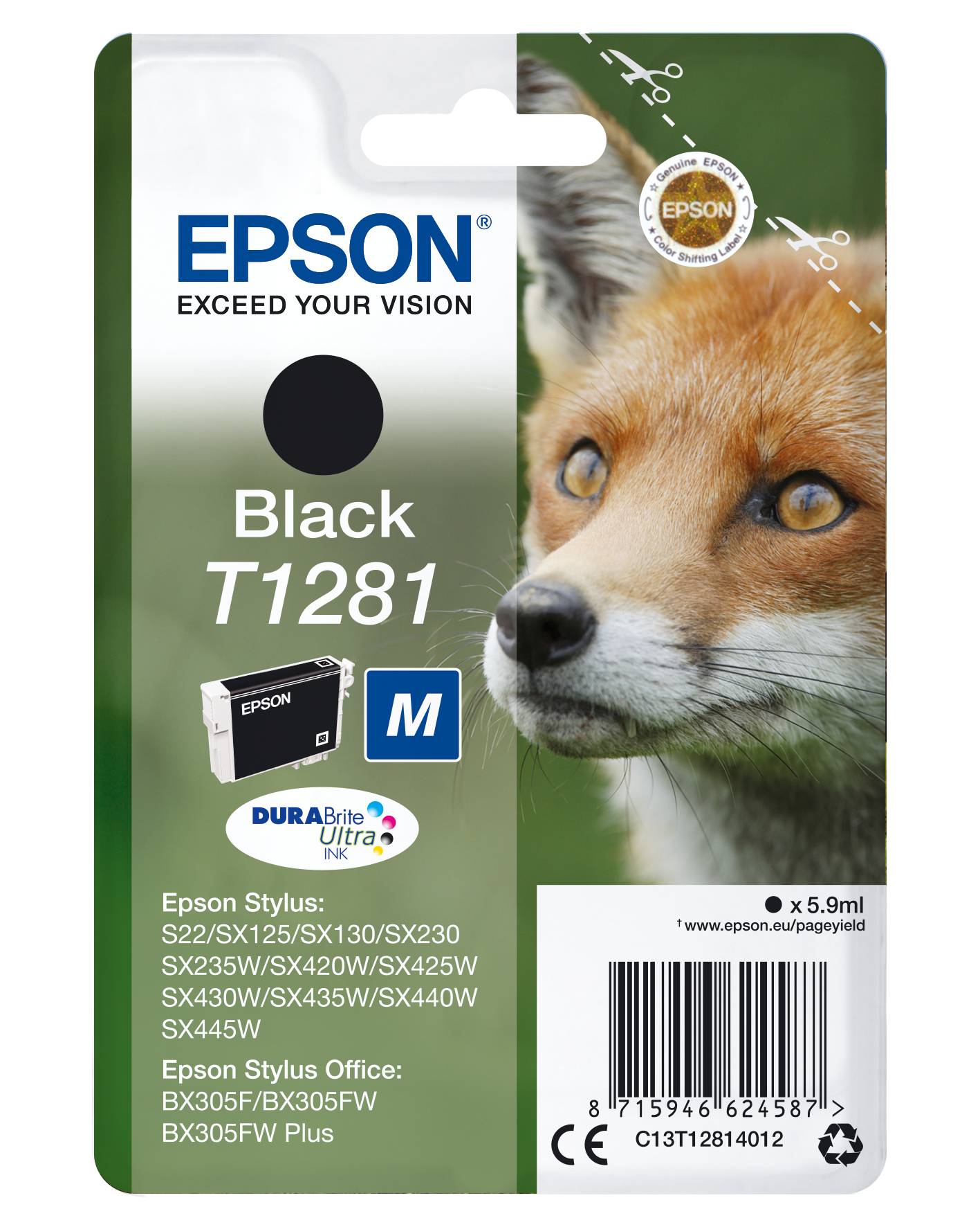 Epson Druckerpatrone T1281 Original Schwarz C13T12814012
