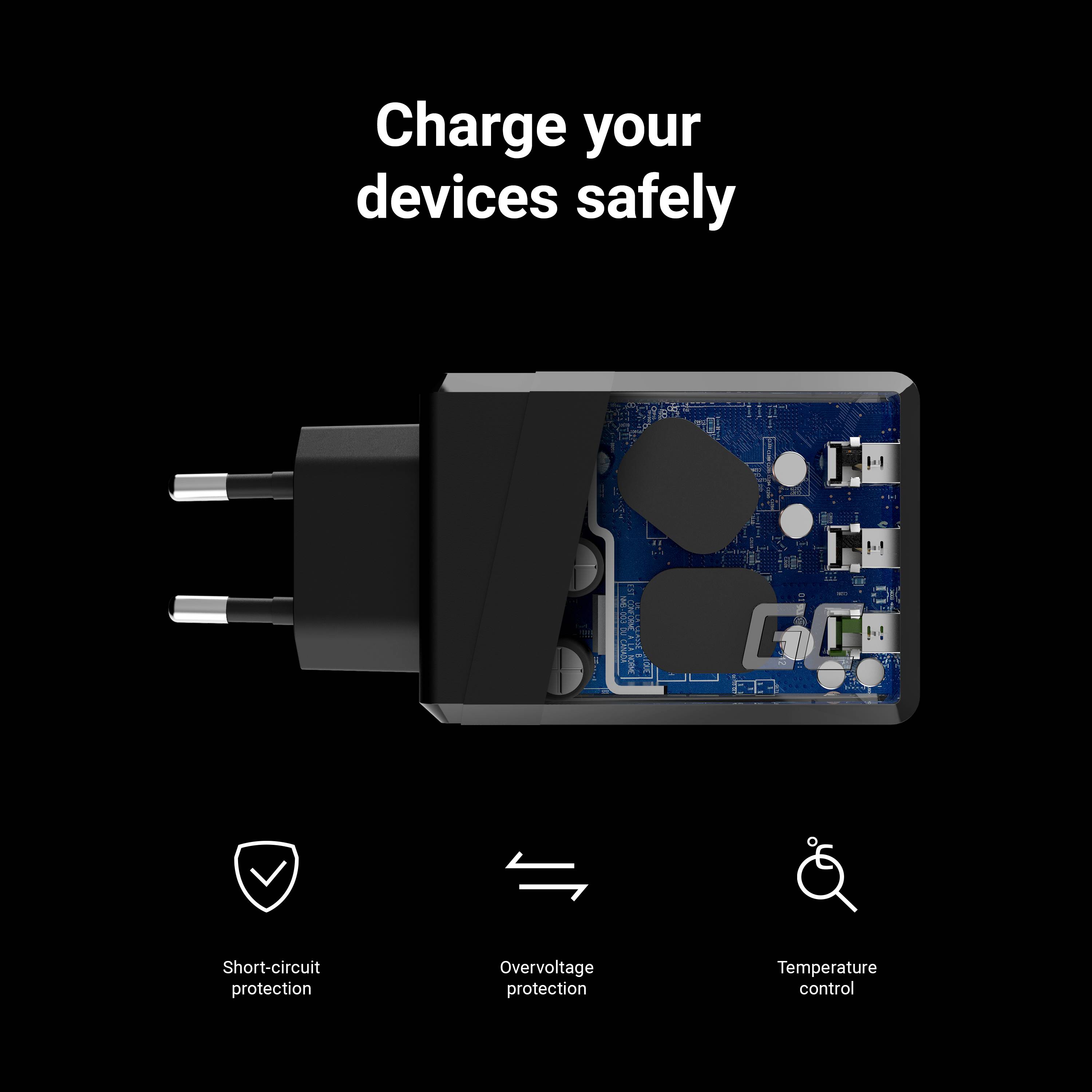 Green Cell ChargeSource 3 - Netzteil - 30 Watt - Apple Fast Charge, GC Ultra Charge, Huawei Fast Charge, QC 3.0, AFC - 3