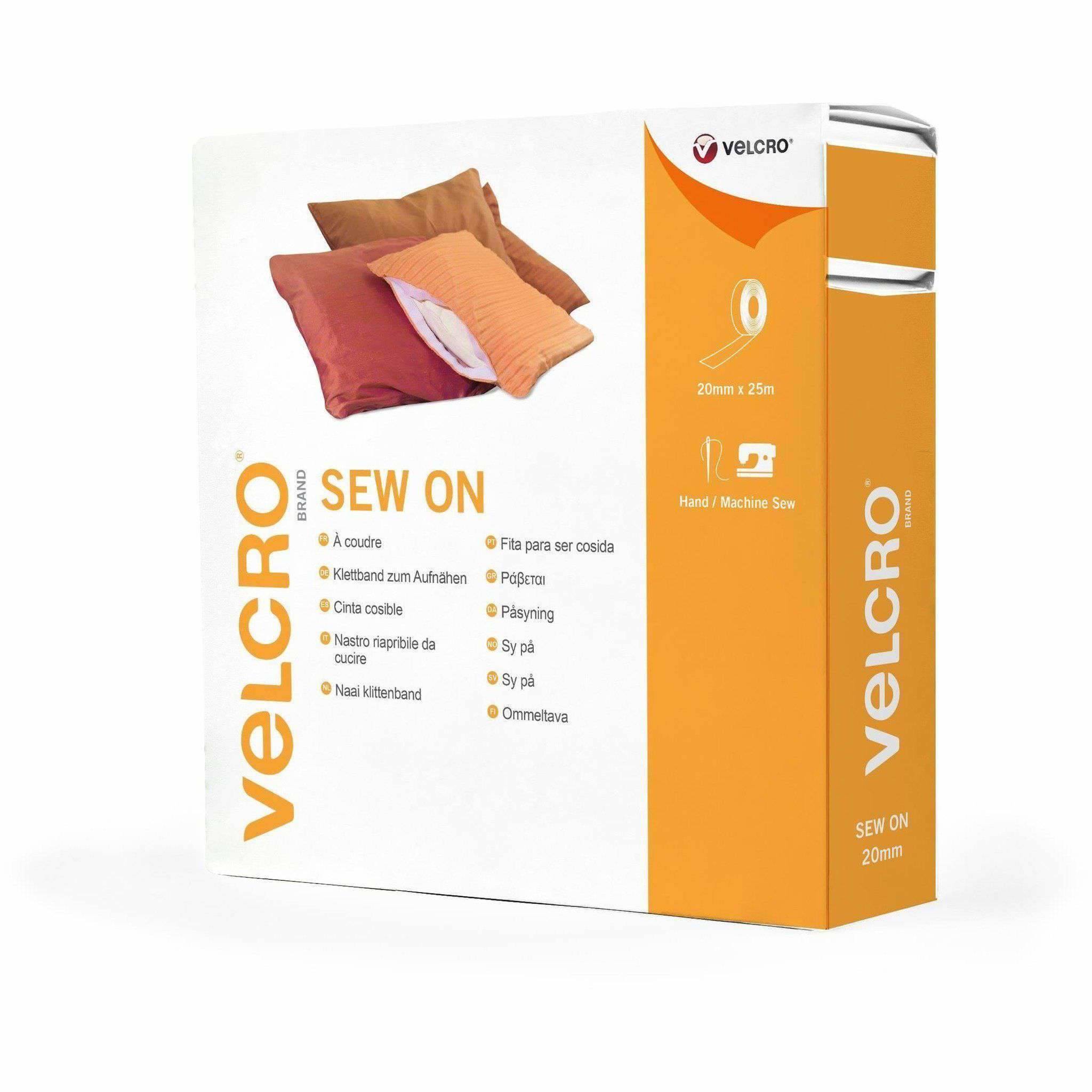 VELCRO® Klettband zum Aufnähen, Haken &amp; Flausch 20mm x 25m Weiß
