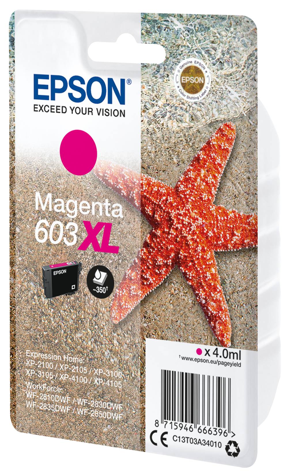 Epson Druckerpatrone T03A34, 603XL Original Magenta C13T03A34010