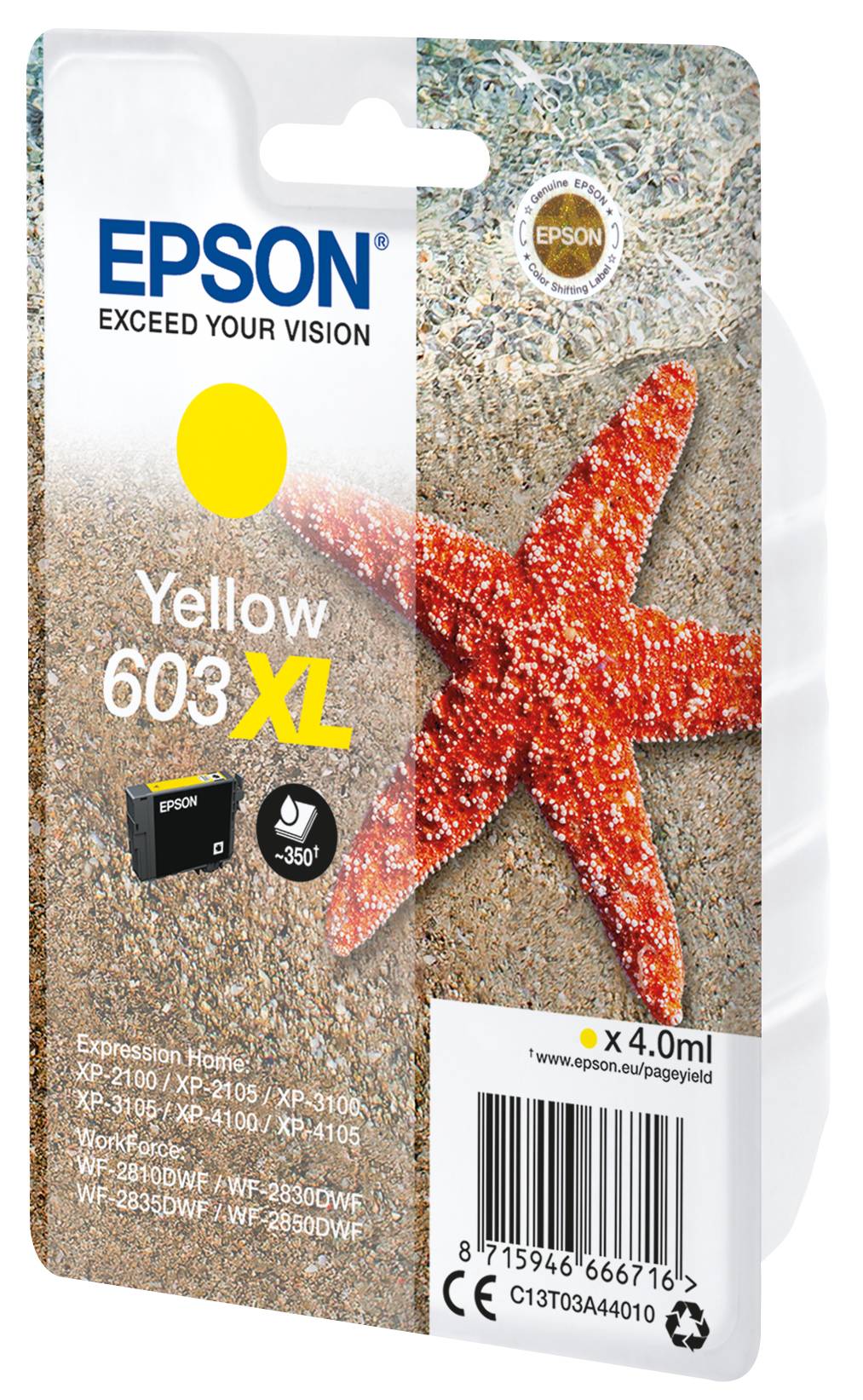 Epson Druckerpatrone T03A44, 603XL Original Gelb C13T03A44010