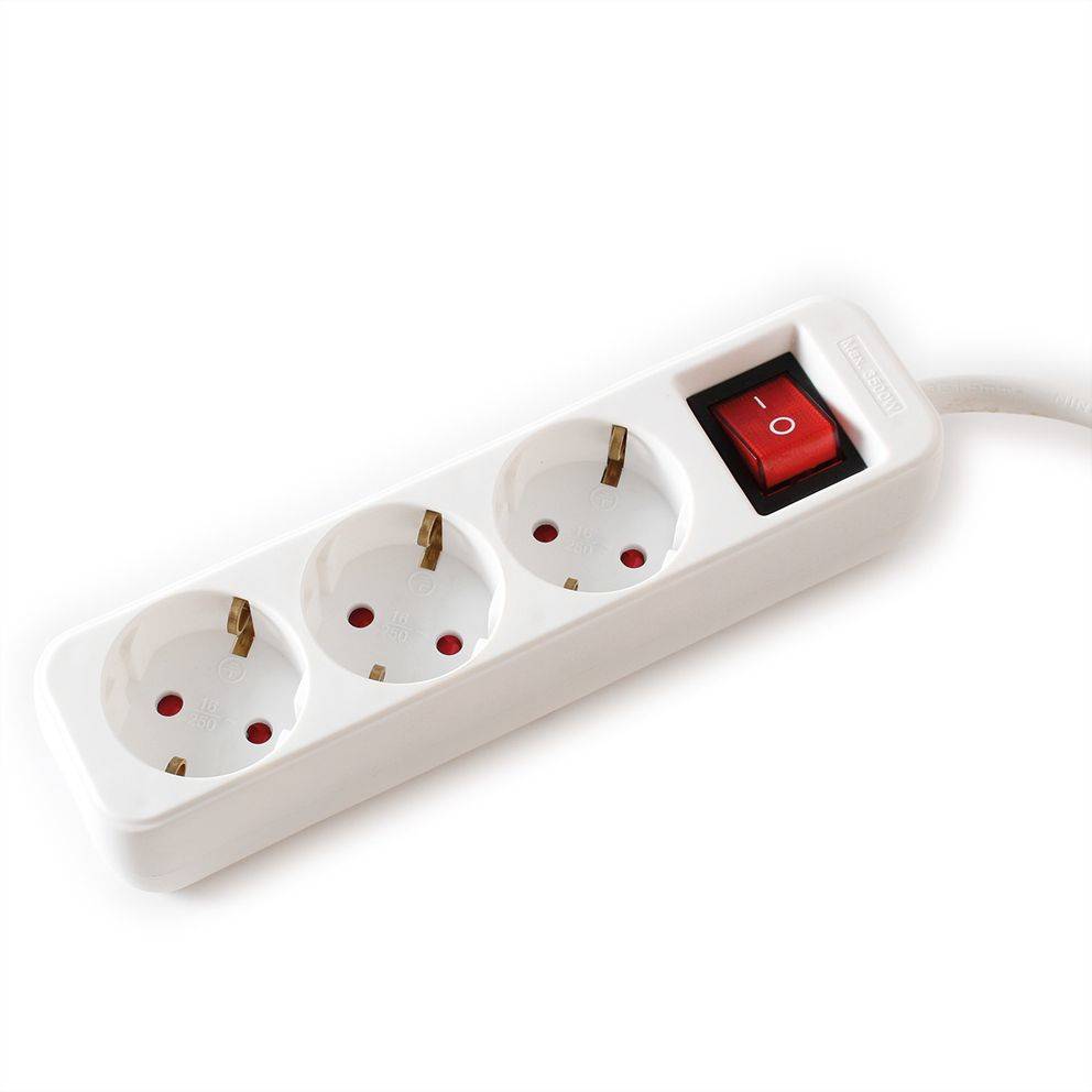 Value 19.99.1076 Steckdosenleiste mit Schalter Weiß Schutzkontakt 1St.