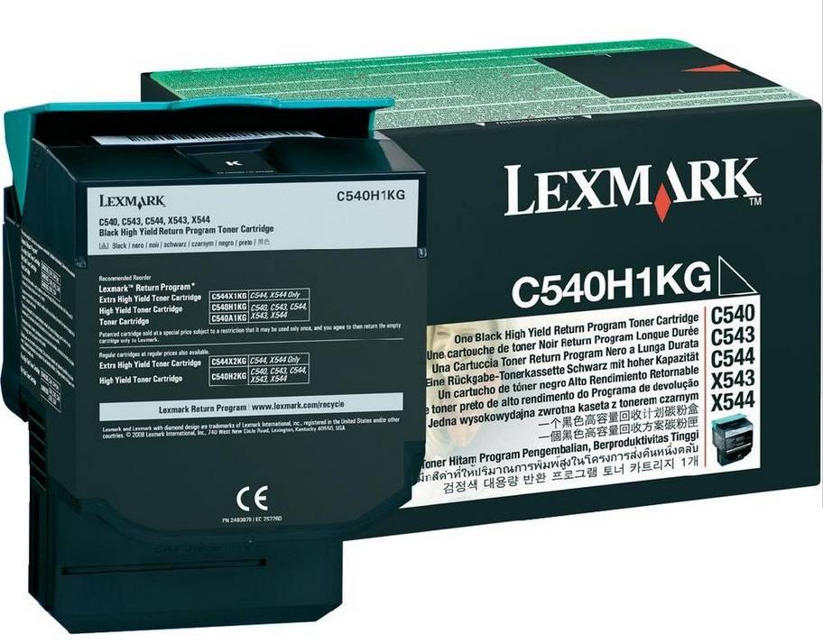 Lexmark Rückgabe Tonerkassette C540 C543 C544 C546 X544 X546 X548 Original Schwarz 2500 Seiten C540H1KG