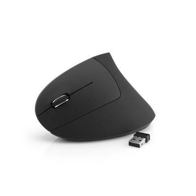 MediaRange - Vertikale Maus - ergonomisch - Für Linkshänder - optisch - 6 Tasten - kabellos - 2.4 GHz - kabelloser Empfä