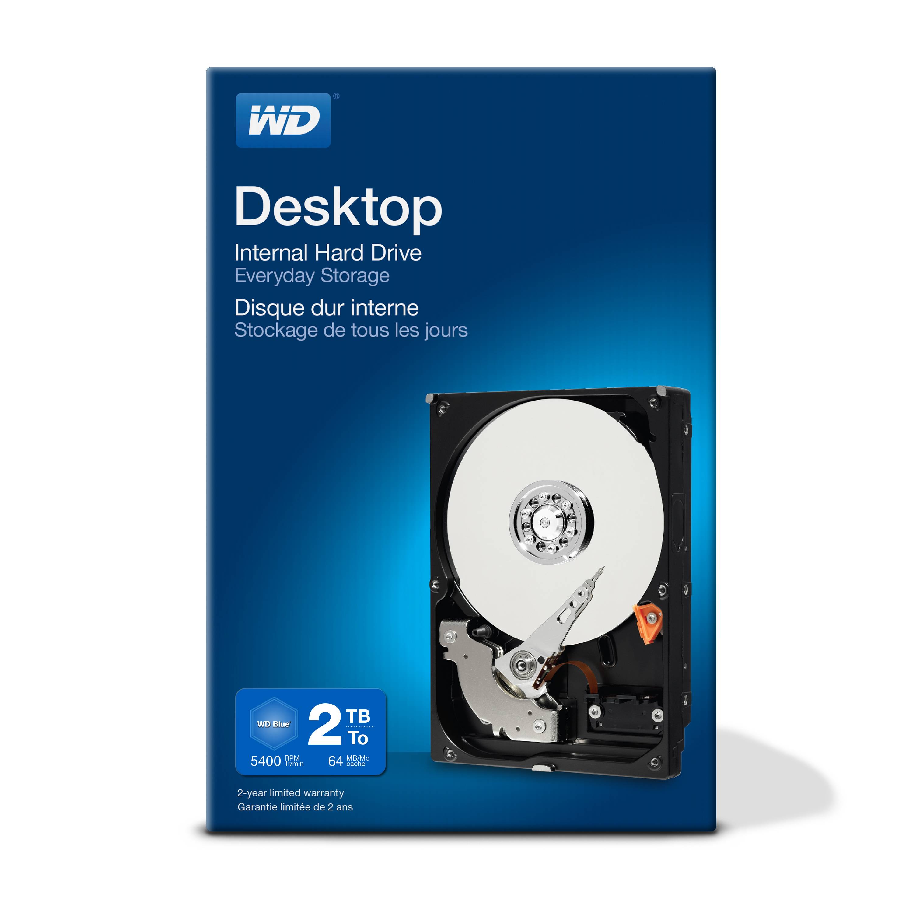 Western Digital Desktop Everyday 2 TB Interne Festplatte 8.9 cm (3.5 Zoll) SATA III WDBH2D0020HNC-ERSN Retail